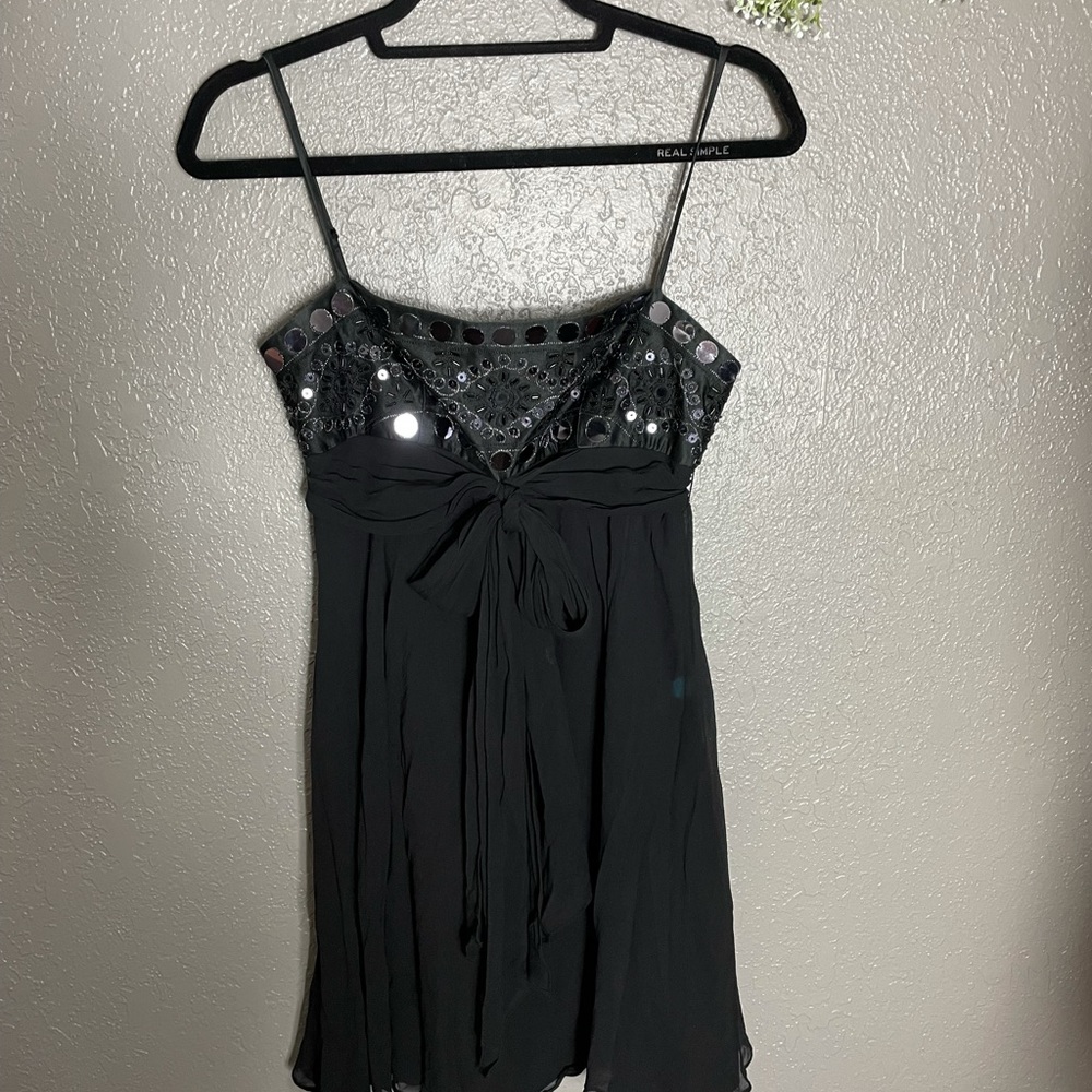 BCBGMaxAzria Sequined Chiffon Minidress Sz 2